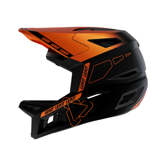 Capacete de BTT LEATT GRAVITY 6.0 CARBON GLOW Preto/Laranja