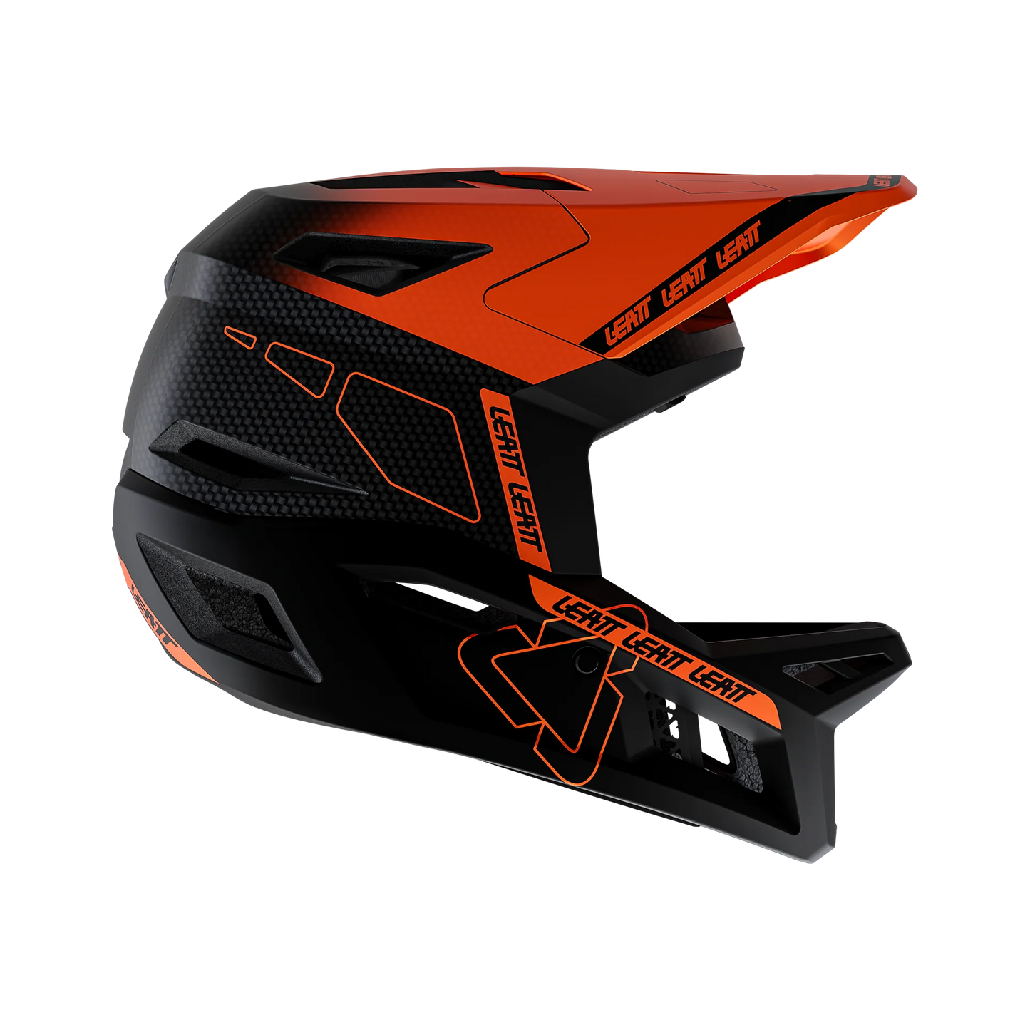 Capacete de BTT LEATT GRAVITY 6.0 CARBON GLOW Preto/Laranja