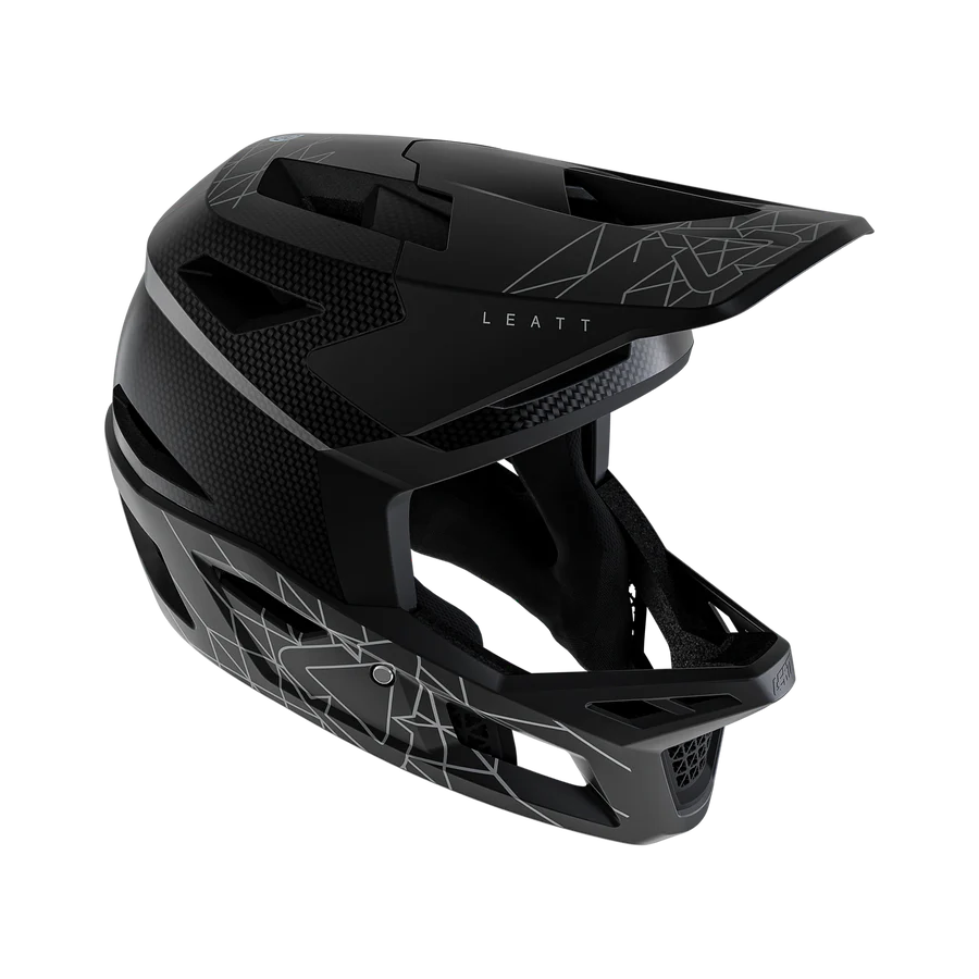 Capacete de BTT LEATT GRAVITY 6.0 CARBON STEALTH Preto/Cinzento