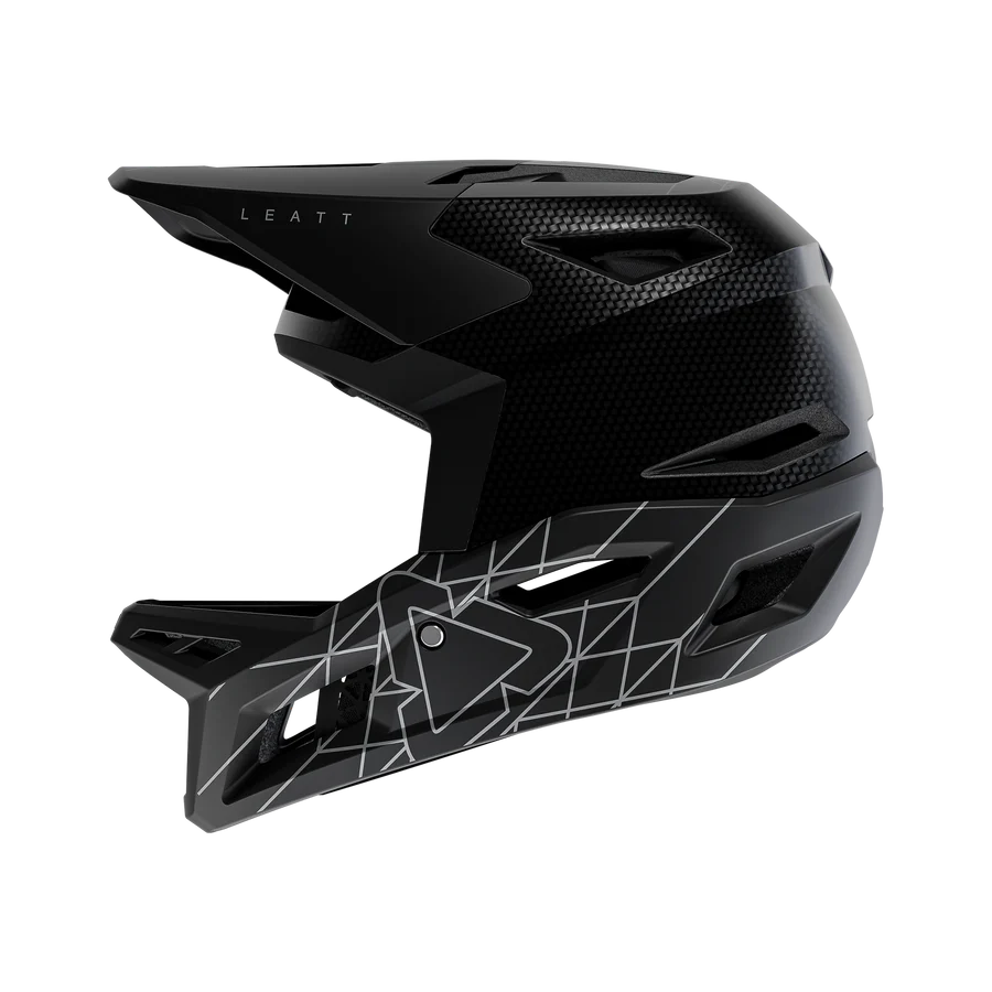 Capacete de BTT LEATT GRAVITY 6.0 CARBON STEALTH Preto/Cinzento