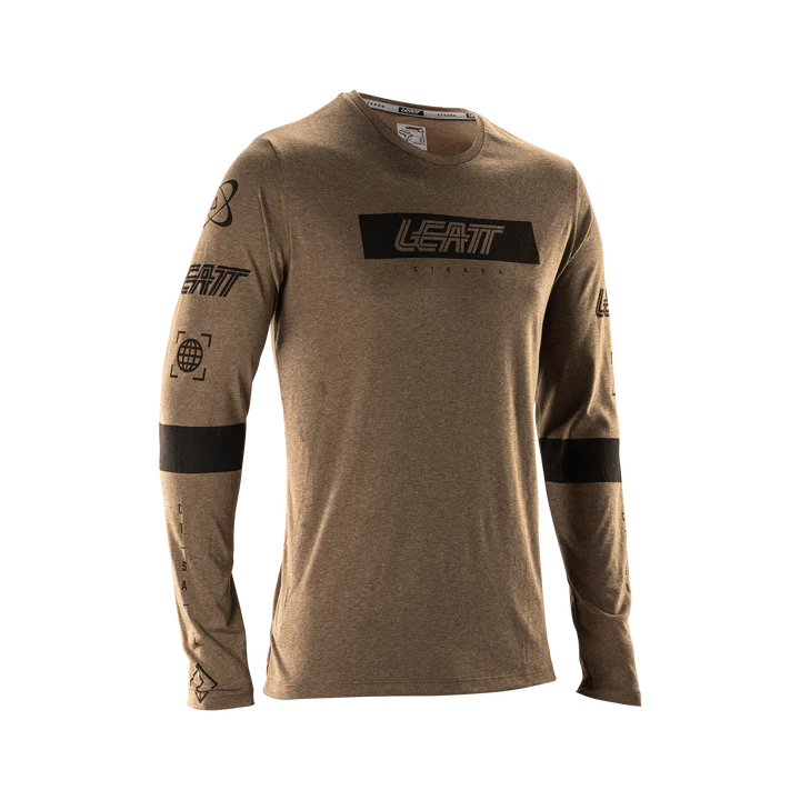 Camisola castanha de manga comprida LEATT MTB Gravity 3.0