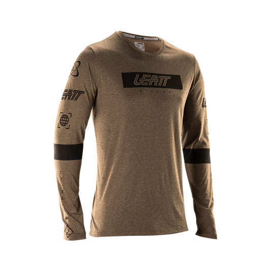Camisola castanha de manga comprida LEATT MTB Gravity 3.0