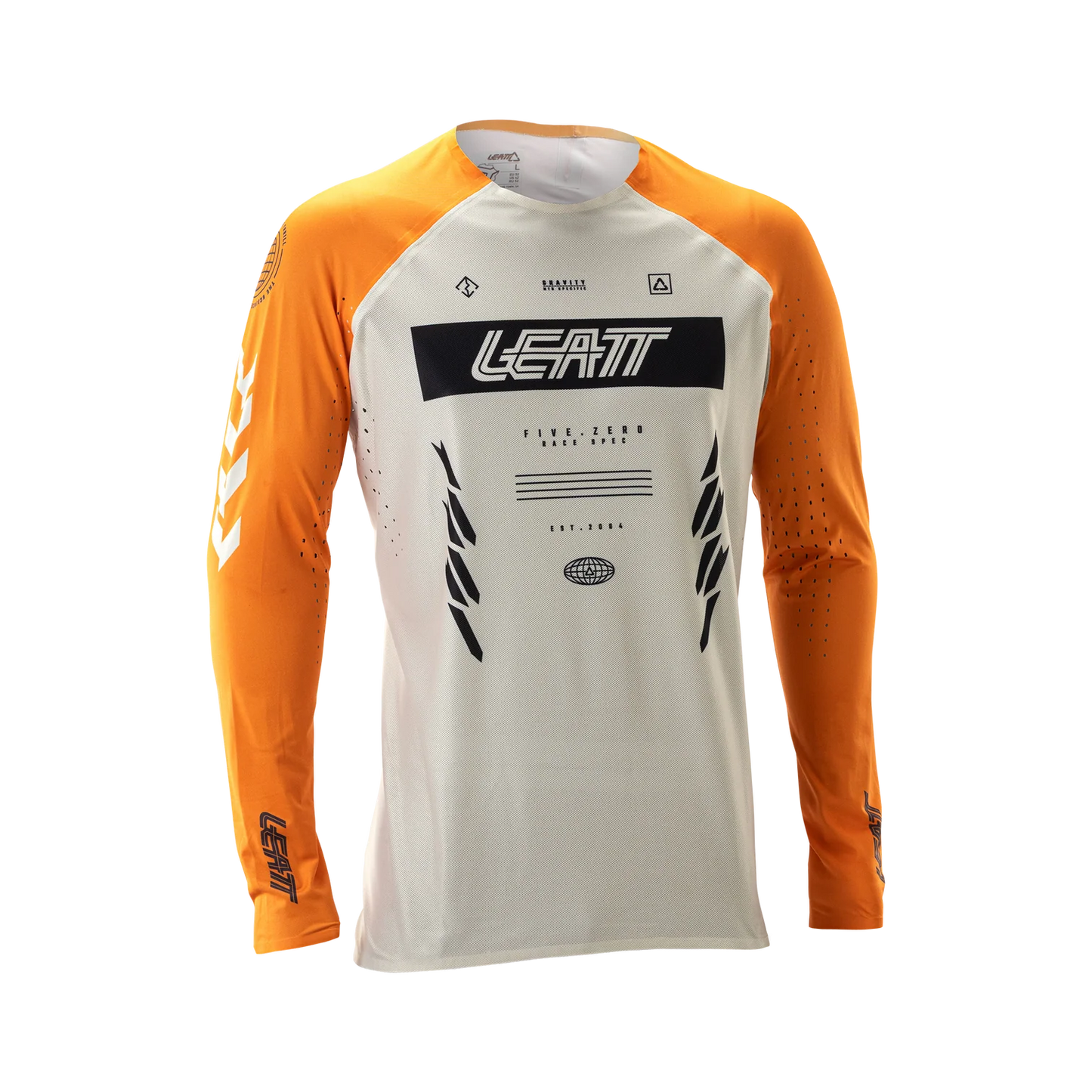 Camisola de manga comprida LEATT MTB GRAVITY 5.0 Branco/Laranja