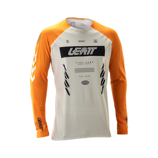 Camisola de manga comprida LEATT MTB GRAVITY 5.0 Branco/Laranja