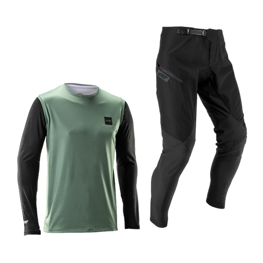 Kit de calça e camisola preta/verde LEATT MTB GRAVITY 1.0 Junior