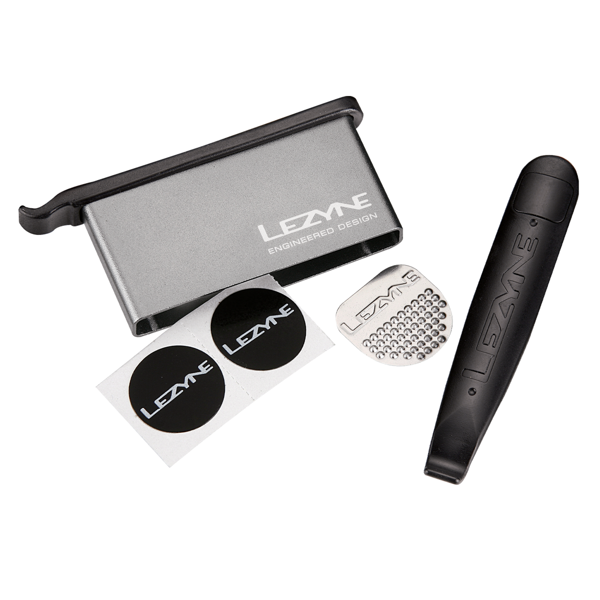 Kit de reparação LEZYNE LEVER KIT com estojo de alumínio cinzento
