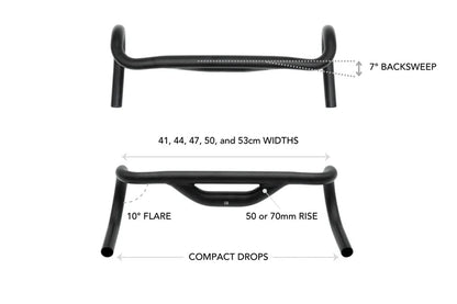 Guiador Gravel REDSHIFT Top Shelf 10° Flare Rise 50mm