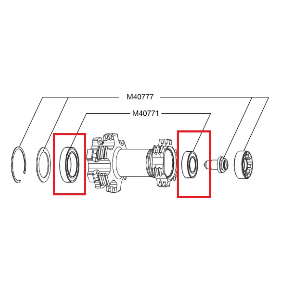 KIT DE ROLAMENTOS MAVIC PARA CUBOS 50 E 60 ESQUERDOS 25X37X7 (6805) + 15X28X7 (61902)