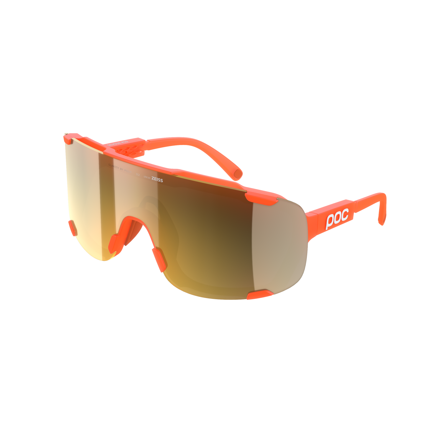 POC DEVOUR MID Translucent Fluorescent Orange Clarity Road/Partly Sunny Gold Glasses