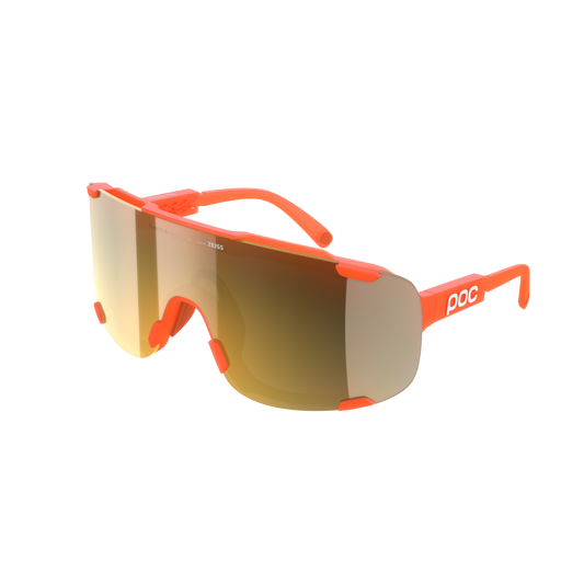 POC DEVOUR MID Translucent Fluorescent Orange Clarity Road/Partly Sunny Gold Glasses