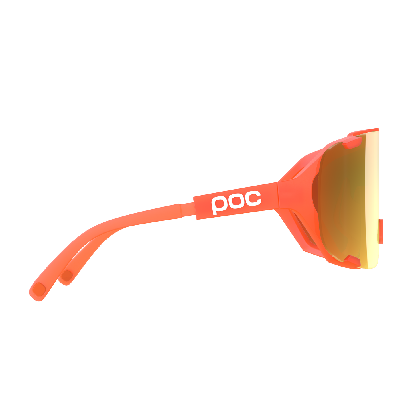 POC DEVOUR MID Translucent Fluorescent Orange Clarity Road/Partly Sunny Gold Glasses