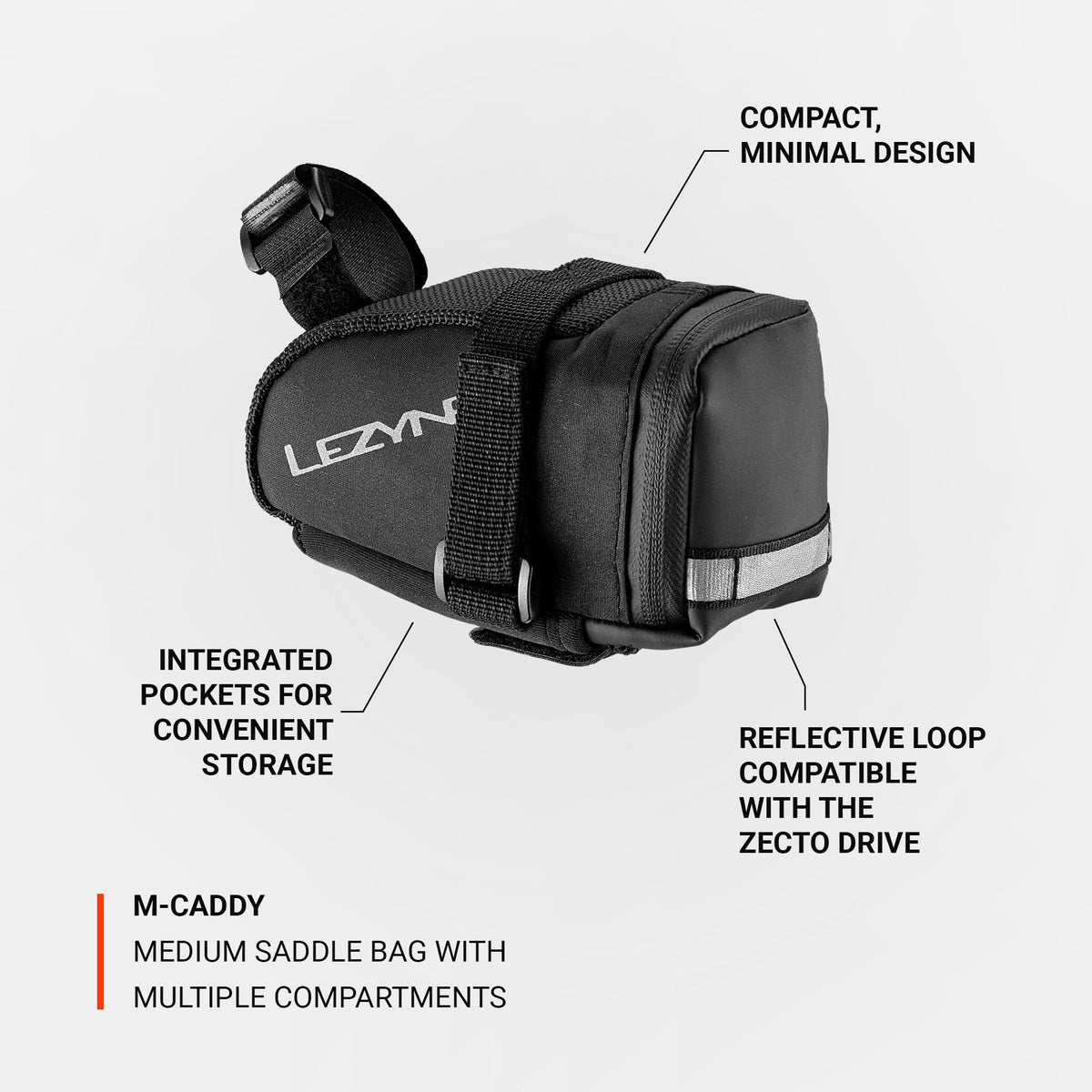 Bolsa de selim LEZYNE Caddy preta