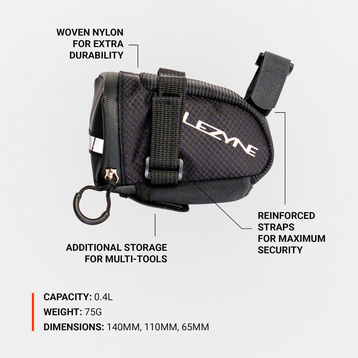Bolsa de selim LEZYNE Caddy preta