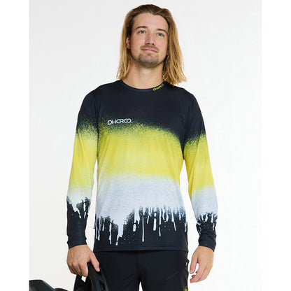Maillot DHARCO RACE ACID RAIN Mangas Compridas Preto/Amarelo
