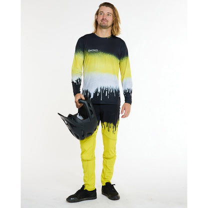 Maillot DHARCO RACE ACID RAIN Mangas Compridas Preto/Amarelo