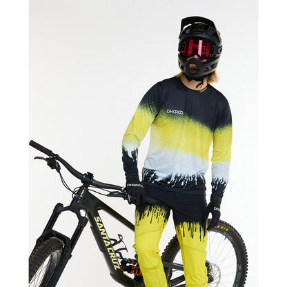 Maillot DHARCO RACE ACID RAIN Mangas Compridas Preto/Amarelo