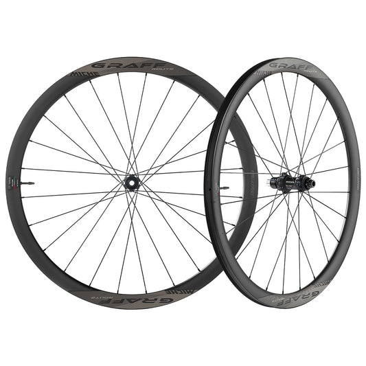 Par de rodas MICHE GRAFF CARBONE DISC Tubeless Ready (bloqueio central)