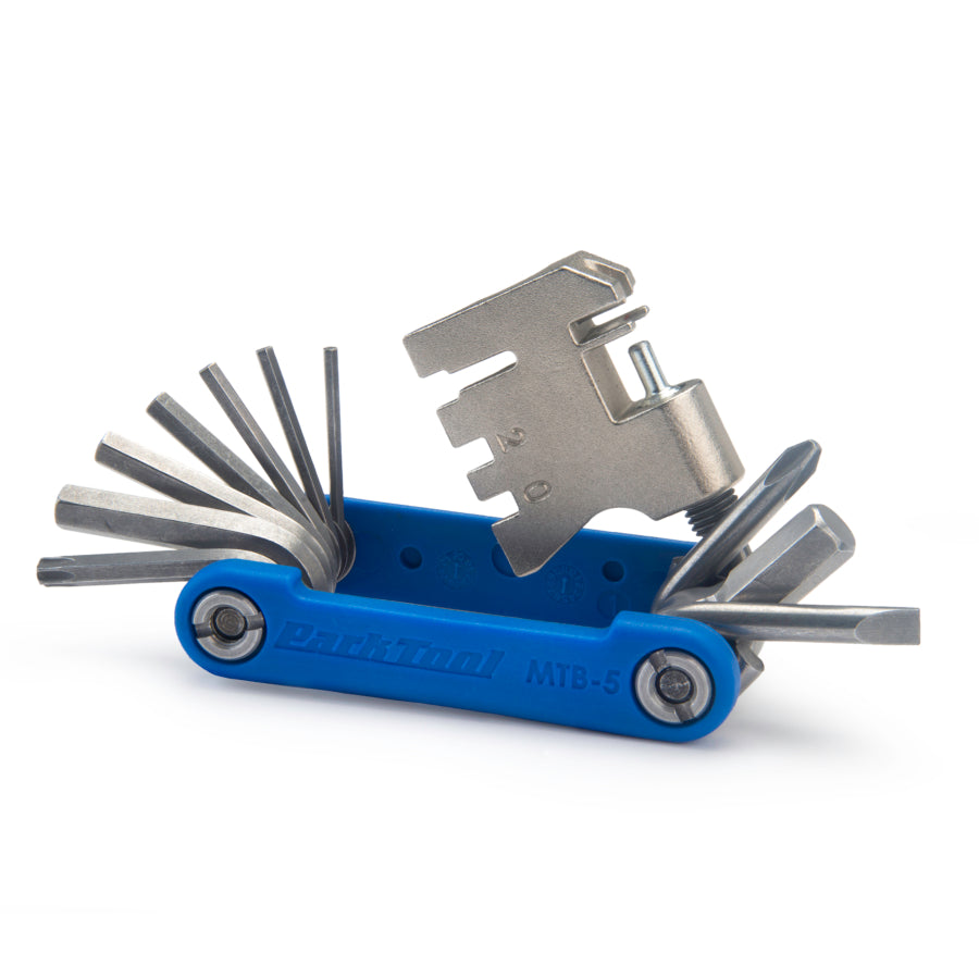 Mini multiferramenta dobrável de reparação Park Tool MTB-5 aberta