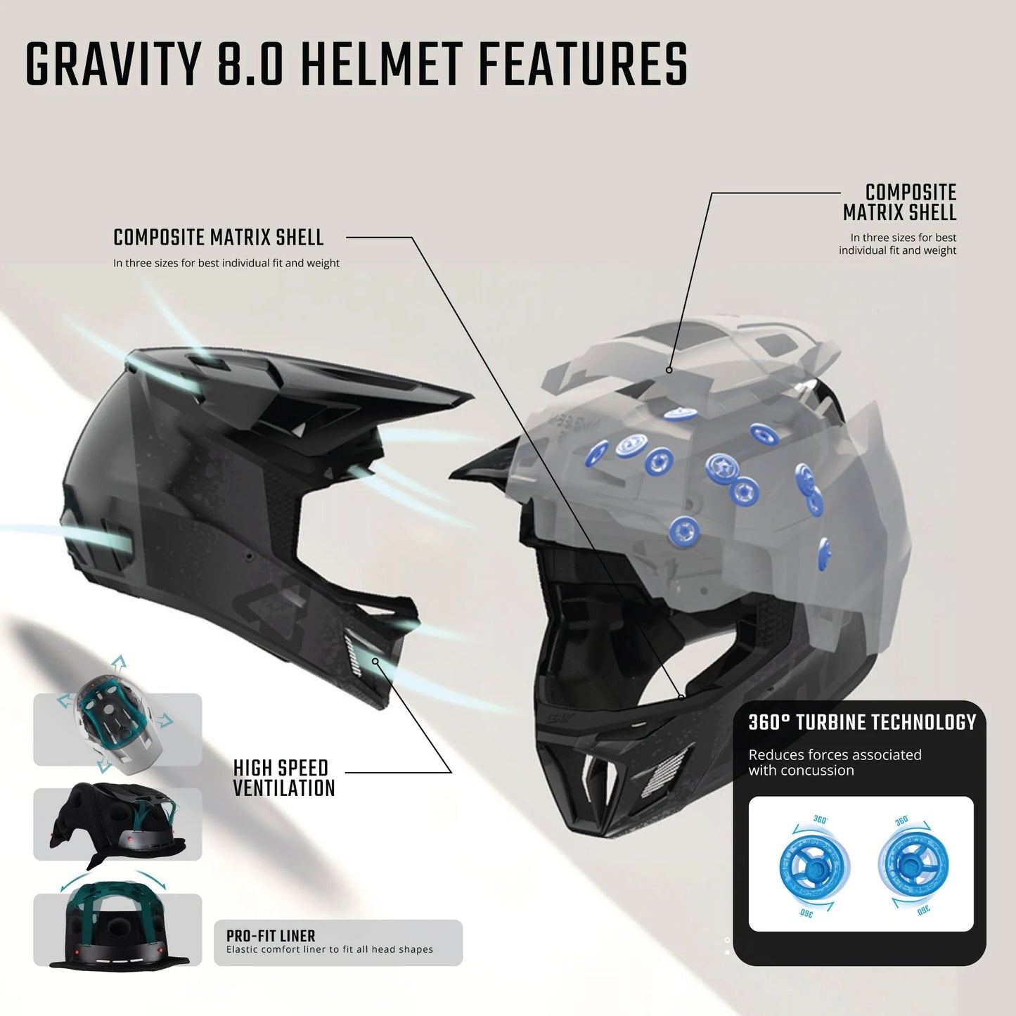 Capacete de BTT LEATT Gravity 8.0 Preto