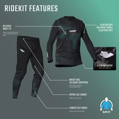 Kit Camisola + Calças LEATT MTB GRAVITY 1.0 Junior Preto