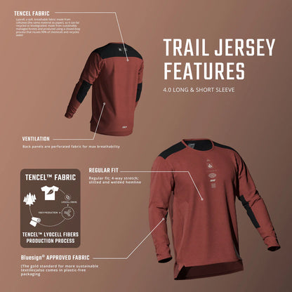 Maillot LEATT MTB TRAIL 3.0 Mangas Compridas Castanho