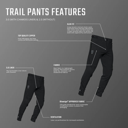 Calção LEATT MTB TRAIL 3.0 LINER Preto