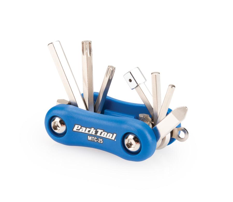 Park Tool MTC-25 aberto, mostrando todas as ferramentas