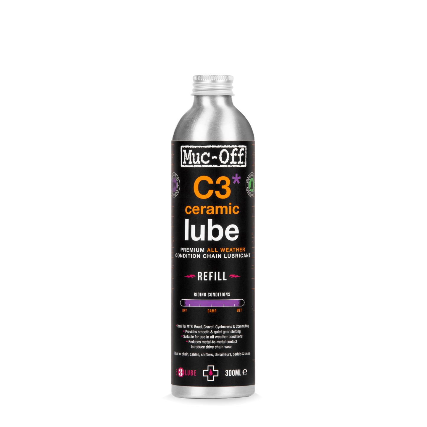Lubrificante para cerâmica para todas as condições MUC-OFF C3 ALL WEATHER CERAMIC (300 ml)