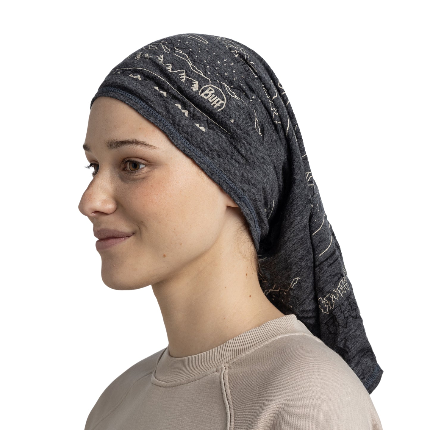 Gargantilha BUFF MERINO LIGHTWEIGHT PRINT Cinzento