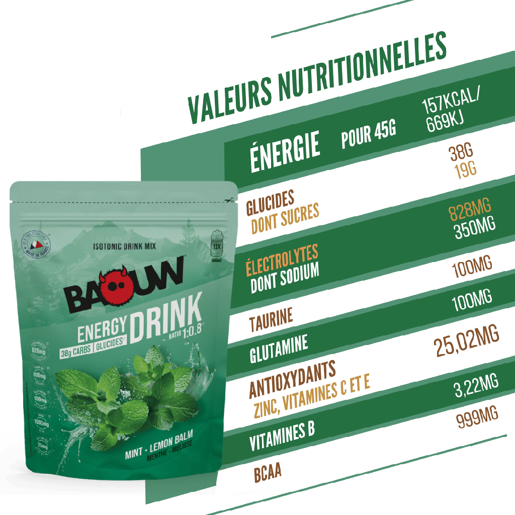 BAOUW ISOTONIC Bebida energética (585g) Hortelã/Melissa