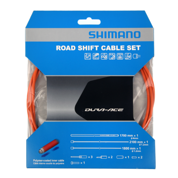 Kit de cabo e caixa de desviador SHIMANO OT-SP41 Polymer Orange