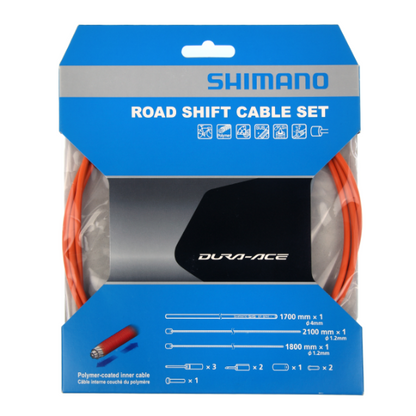Kit de Cabos e Bainhas de Desviador SHIMANO DURA-ACE 9000 Polímero Laranja