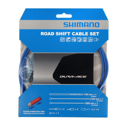 Kit de Cabos e Bainhas de Desviador SHIMANO DURA-ACE 9000 Polímero Azul