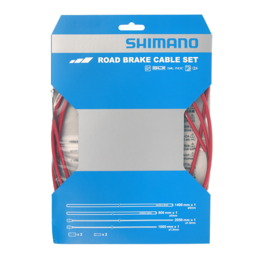 Kit de cabos e mangueiras de travão em PTFE SHIMANO Vermelho