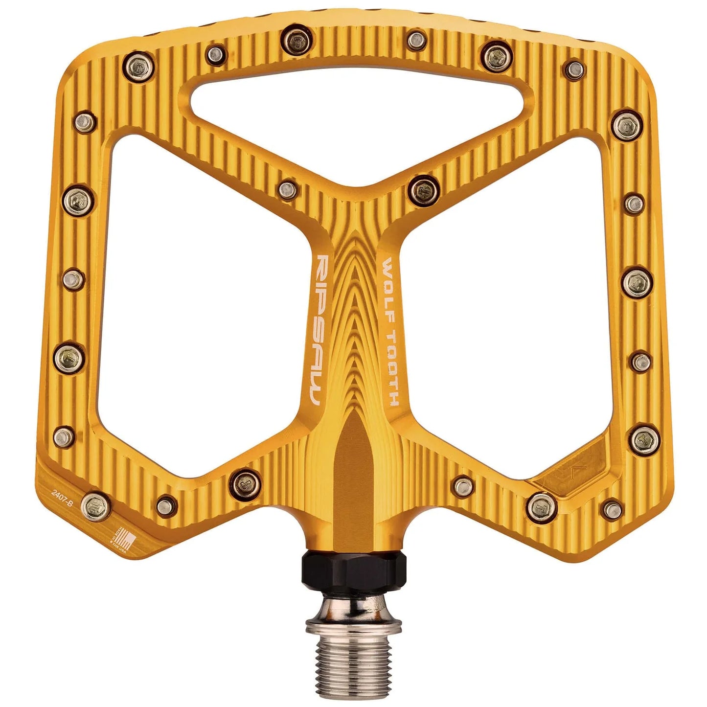 Pedais planos WOLF TOOTH RIPSAW dourados