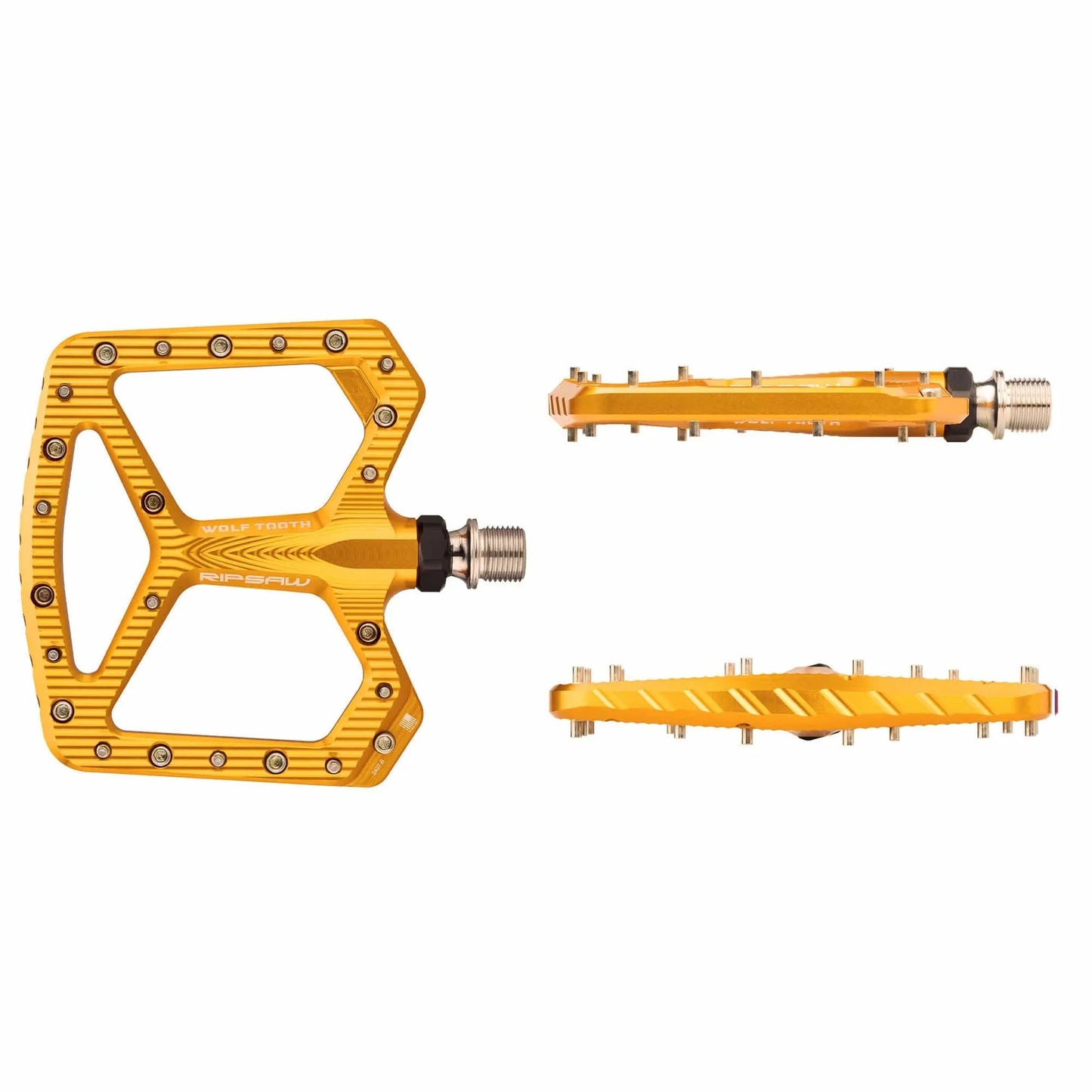 Pedais planos WOLF TOOTH RIPSAW dourados