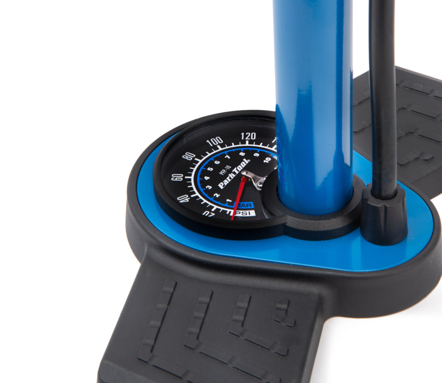 Base da Park Tool PFP-10 com manómetro integrado