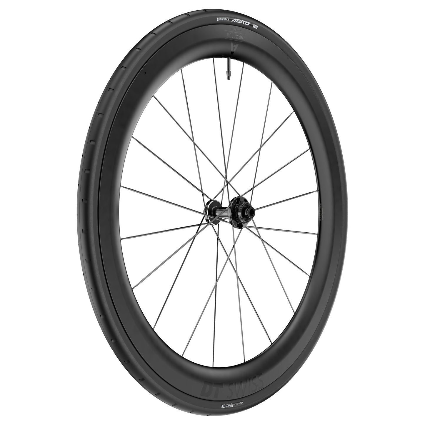 Roda dianteira DT SWISS ARC 1100 DICUT WTS 55 Tubeless Ready (Center Lock) Preta