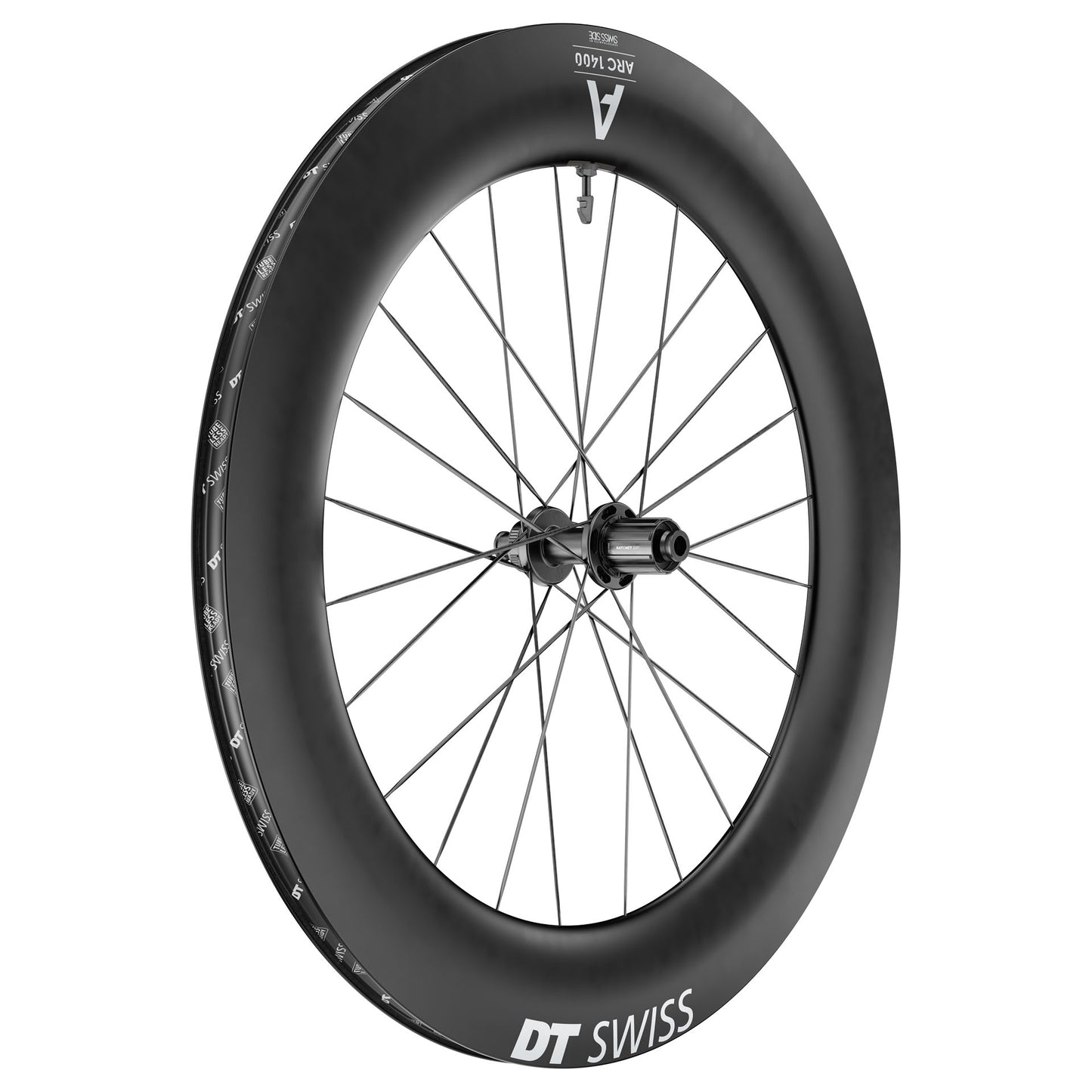 Roda traseira DT SWISS ARC 1400 DICUT 85 Tubeless Ready (bloqueio central)