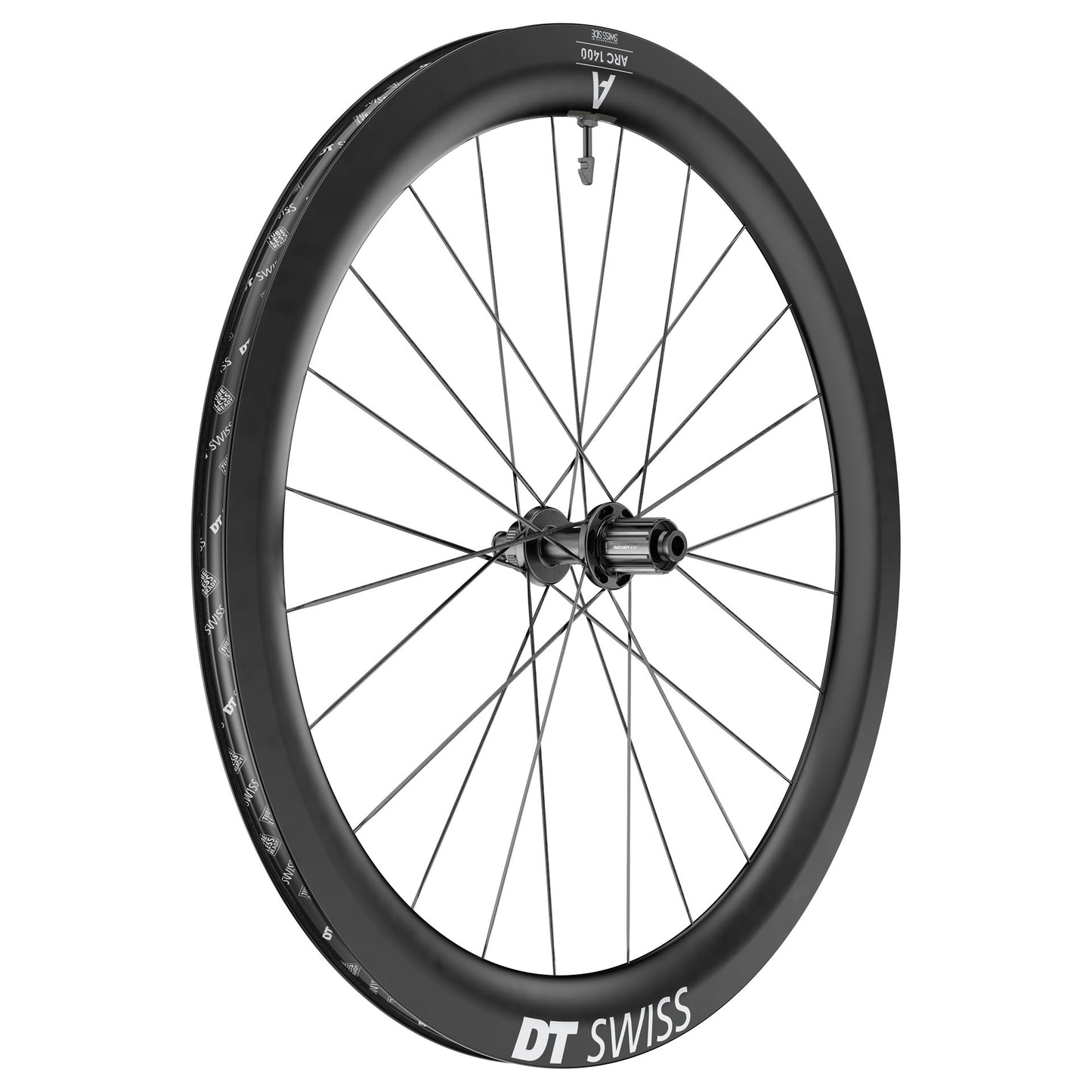 Roda traseira DT SWISS ARC 1400 DICUT 55 Tubeless Ready (bloqueio central)