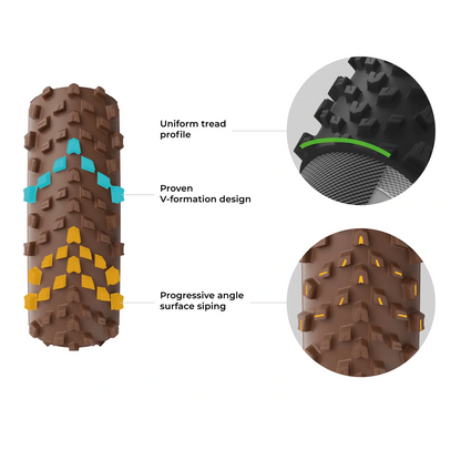 Pneu VITTORIA TERRENO PRO T60 Mixed Gravel Race 700c Tubeless Ready Flexível Castanho
