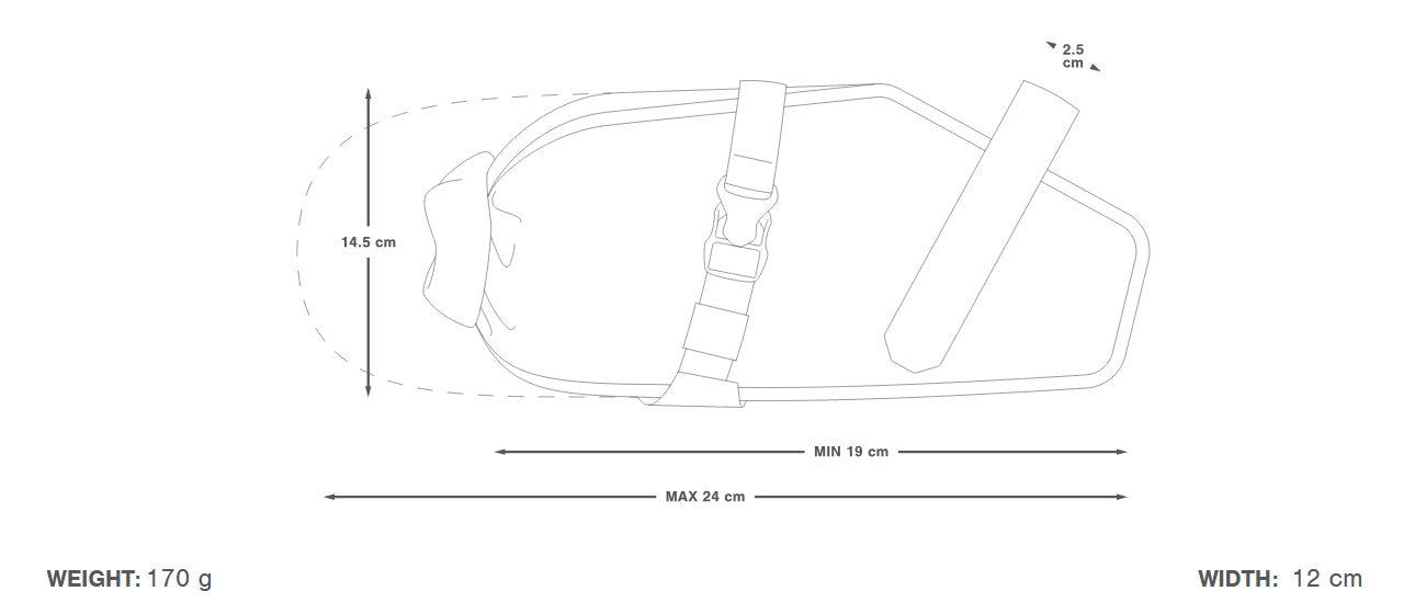 APIDURA RACING SADDLE PACK 3 L Preto