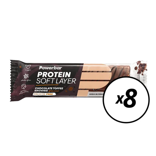 8 POWERBAR PROTEIN SOFT LAYER Recovery Bars (40g) Brownie de chocolate -Data curta