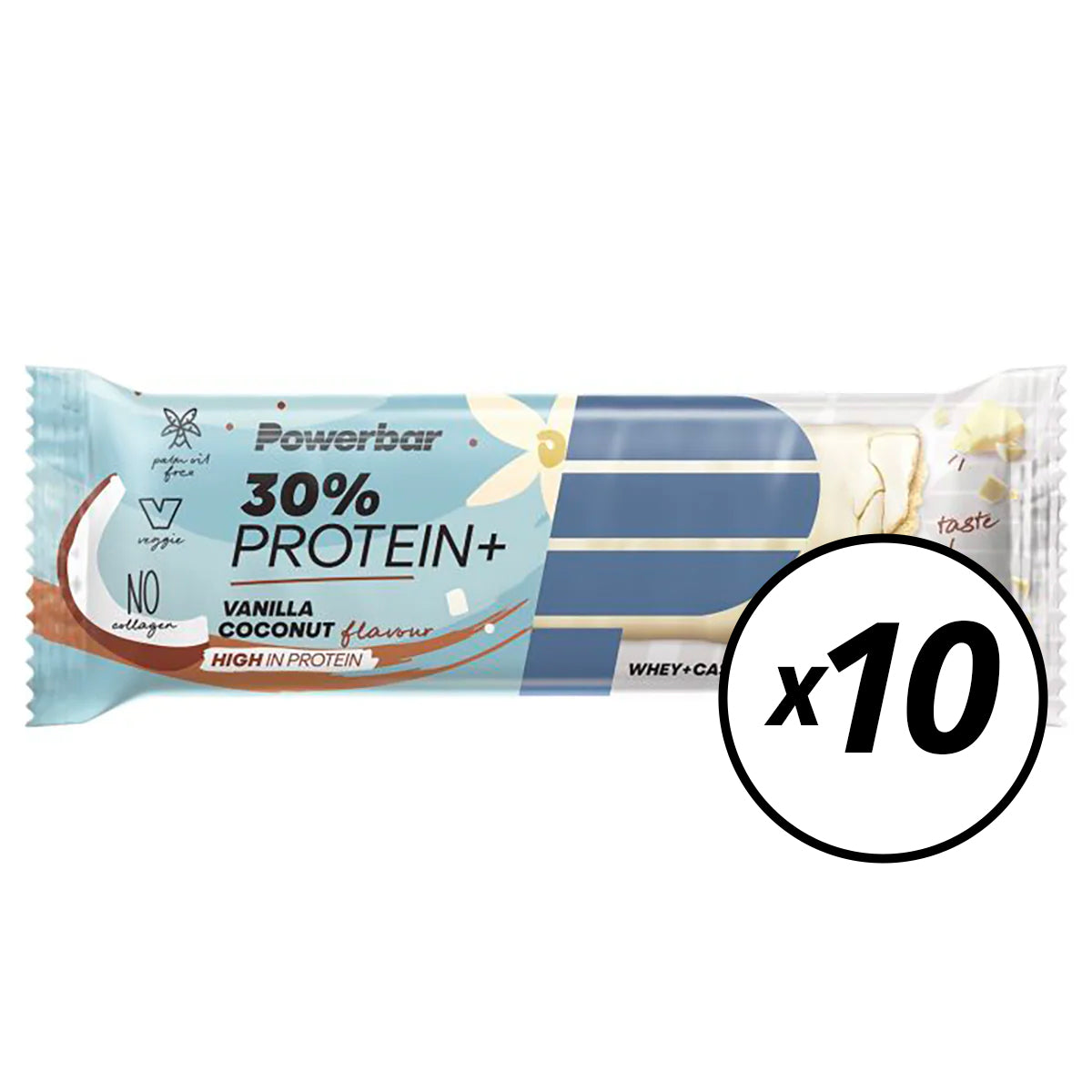 10 POWERBAR 30% PROTEIN PLUS Recovery Bars (55 g) Baunilha Coco - Tâmara Courte