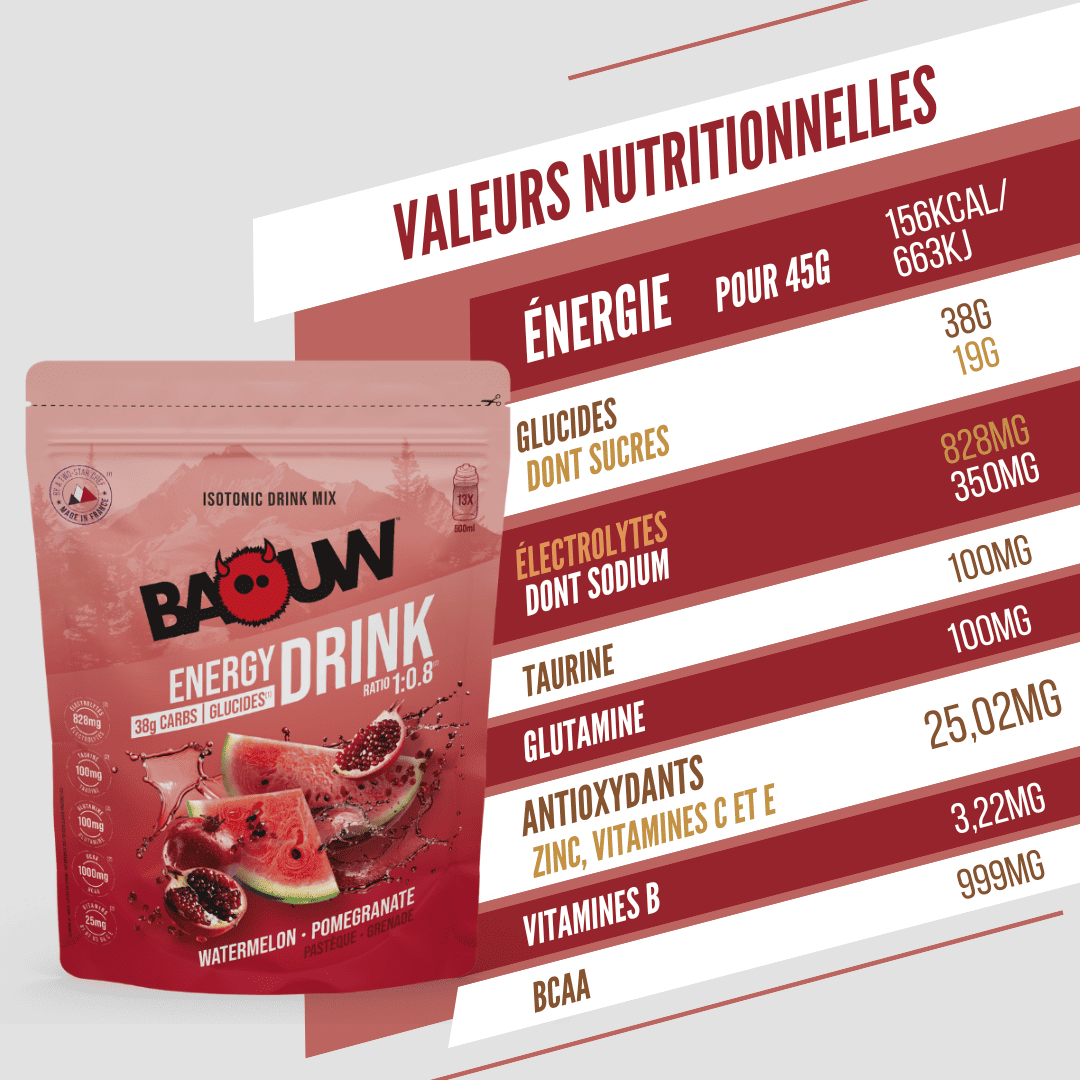 BAOUW ISOTONIC Energy Drink (585g) Melancia/ Romã