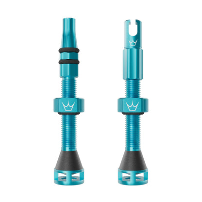 Válvulas Tubeless PEATY'S HOLESHOT FAST FLOW 60mm (x2) Turquesa