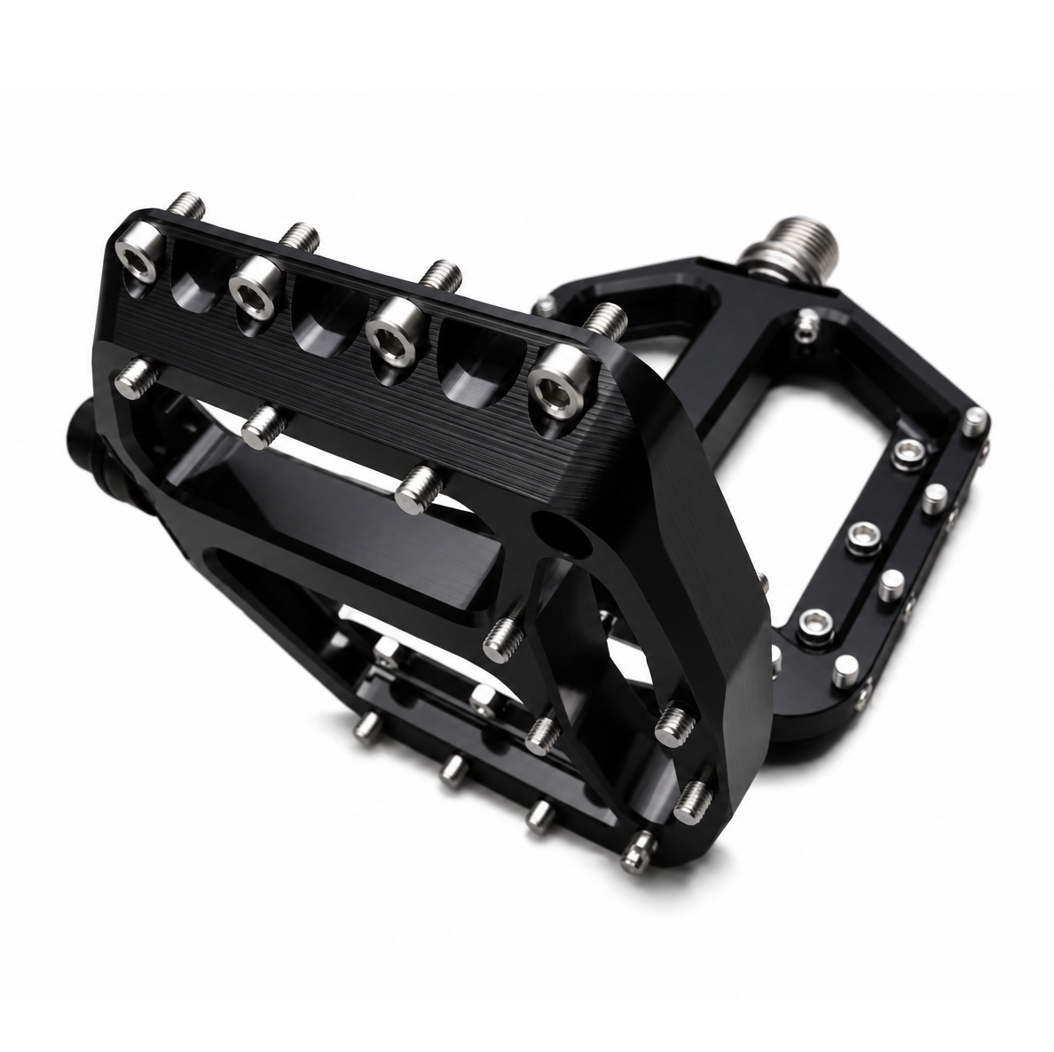 Pedais de Plataforma HXR COMPONENTS EIXO DE AÇO Pretos