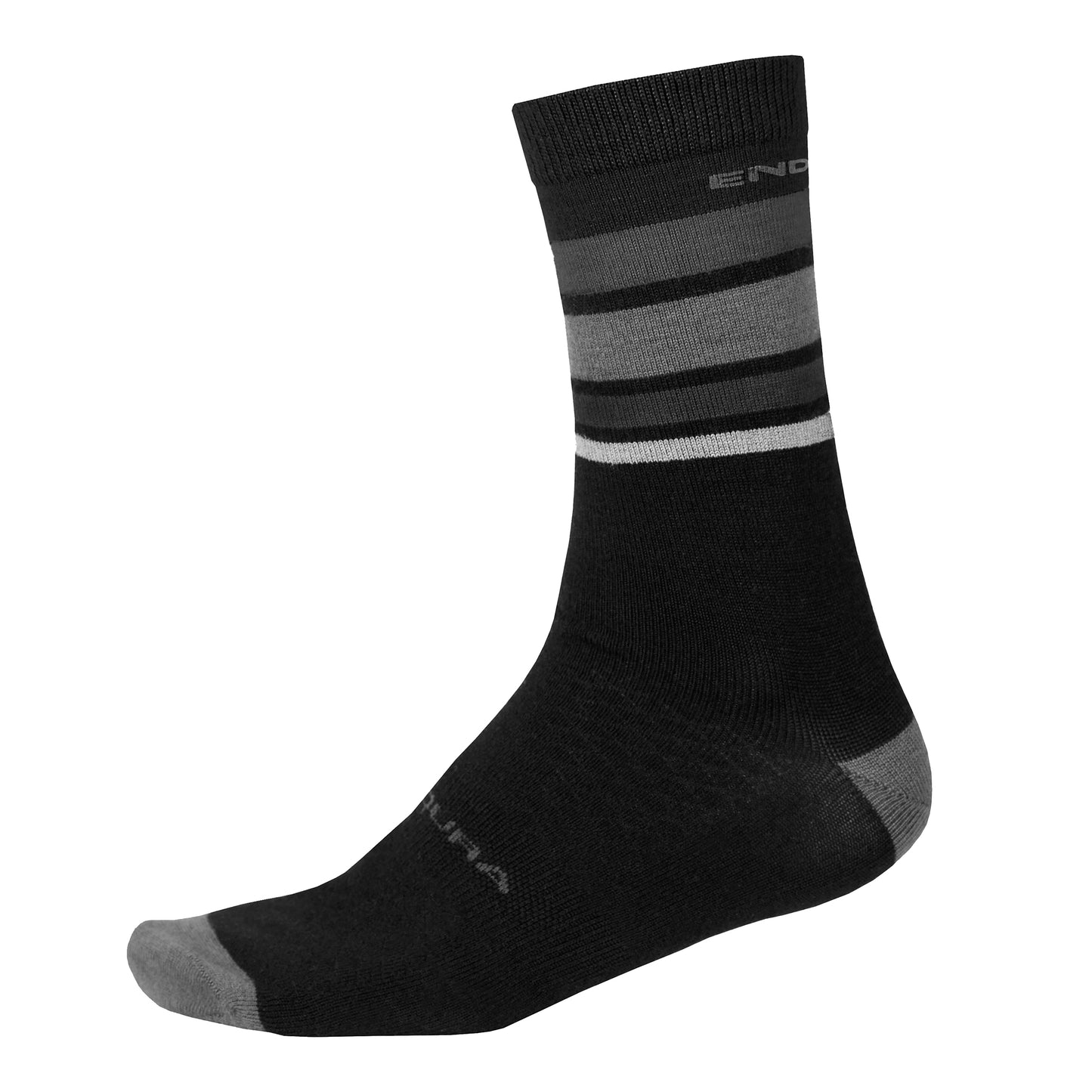 Meias ENDURA BAABAA MERINO STRIPE Preto