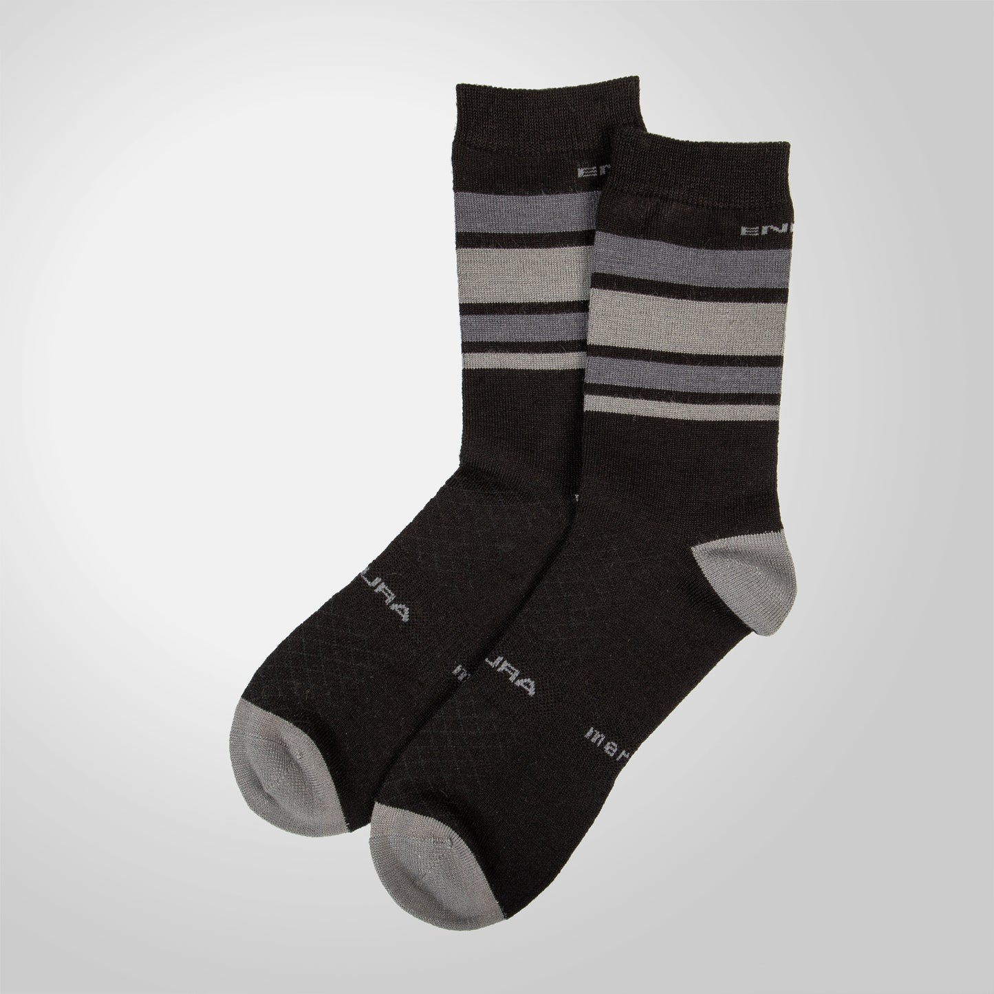 Meias ENDURA BAABAA MERINO STRIPE Preto