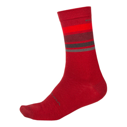Meias ENDURA BAABAA MERINO STRIPE Vermelho